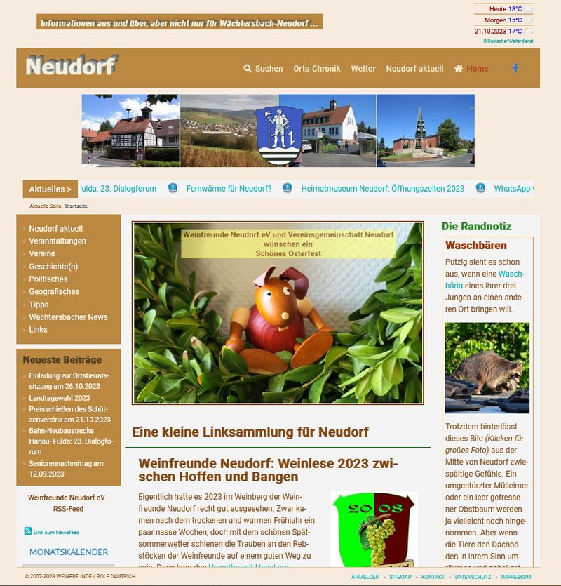 Homepage with Easter Bunny